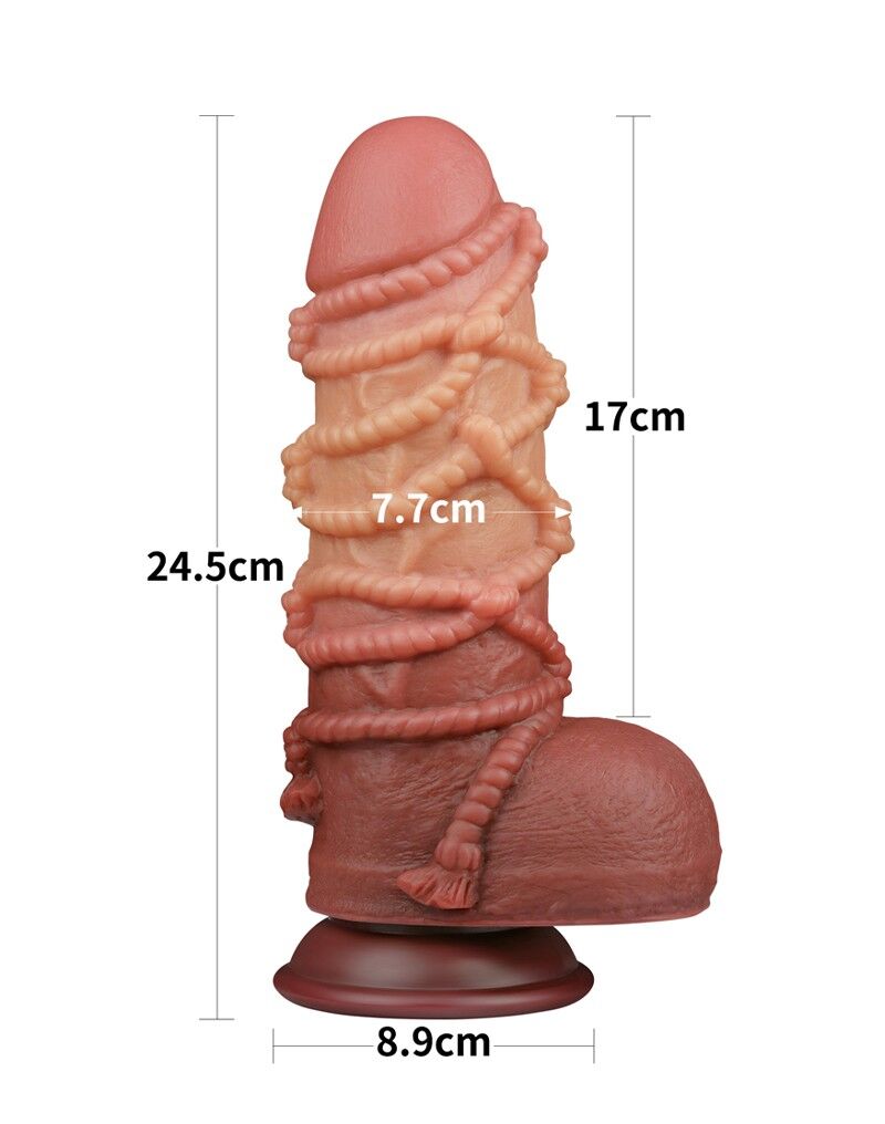 4363 2 Lovetoy Extremer Dildo mit Seilmotiv 24 cm – Bild 5